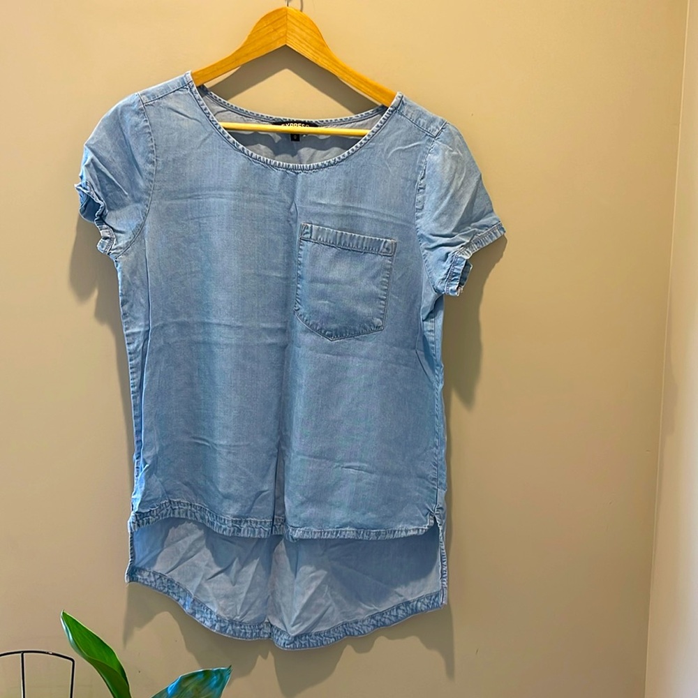 EXPRESS - Hi Low Chambray Tee